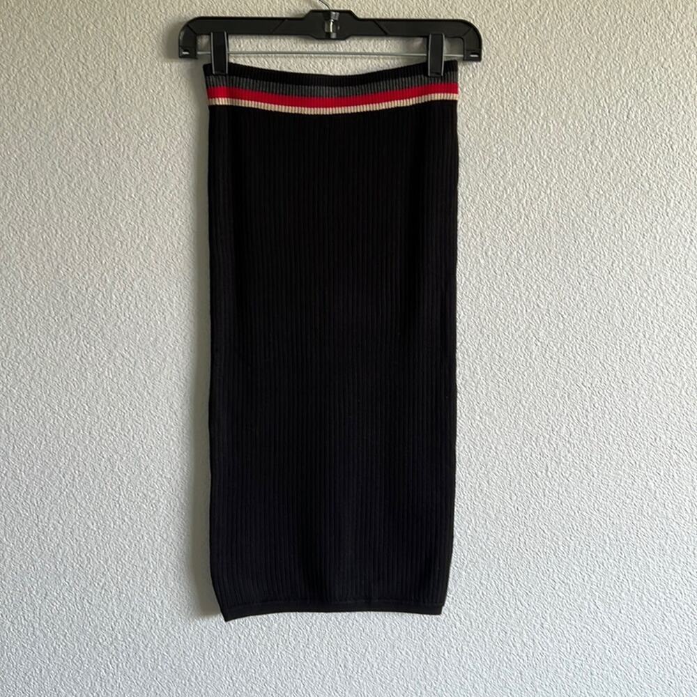 NWT Forever 21 Women's‎ Knee Length Ribbed Sweater Midi Skirt Black